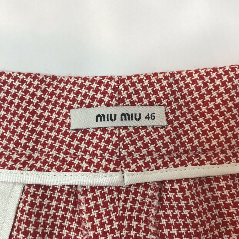 Miu Miu Crop Pant Trouser Wool Silk Red - image 7